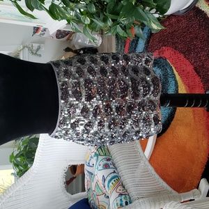 💥Silver Sequin Mini Skirt - Express Size S